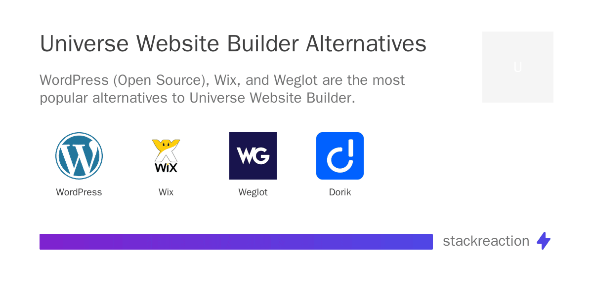 Universe Website Builder alternatives